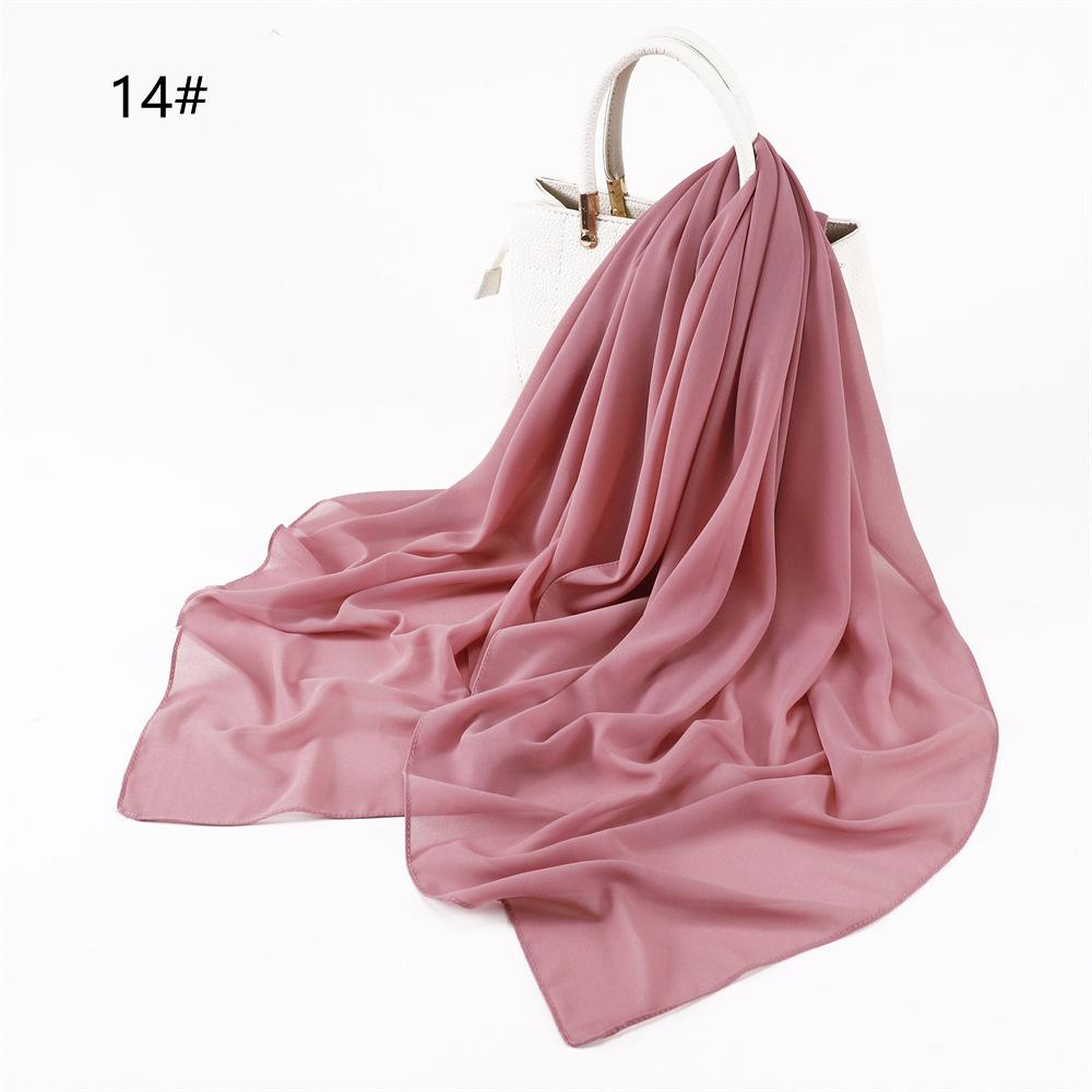 110*110CM Square Pearl Chiffon Hijabs Scarf Plain Solid Color Headwraps Muslim Women's Khimar Headscarf 45 Colors