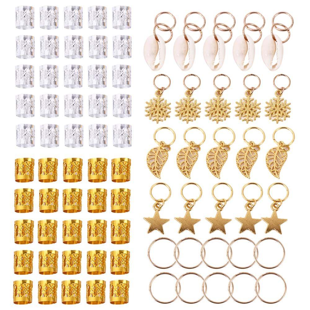 60/80/110/35 Pcs Clips Jewelry Tubes Charms Braids Beads Hair Cuffs African Dreadlocks Hair Braid Hair Decorations