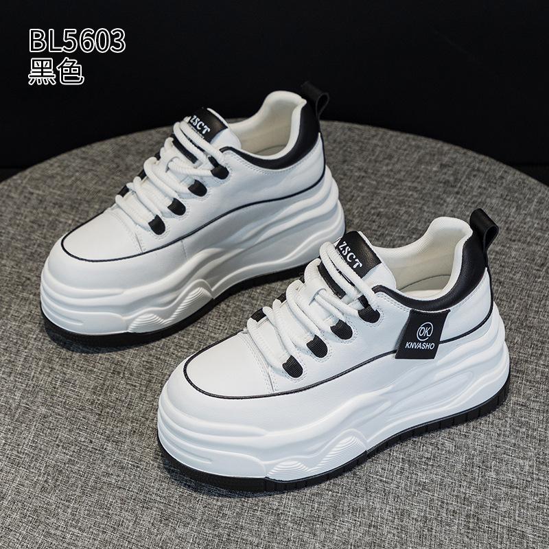 Platform Spring and Autumn New Leather Muffin Small Student Sports and Leisure Shoes