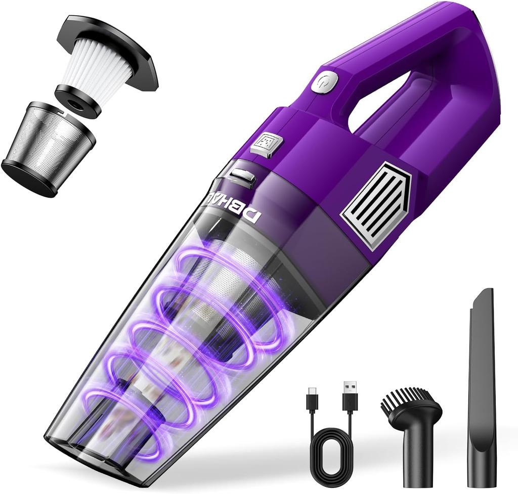 Cordless Handheld Vacuum 15000PA, Lightweight with Accessories for Car & Home