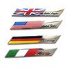 Alliage d'Aluminium Métal 3D Logo de Voiture Allemagne Royaume-Uni États-Unis Italie Drapeau Autocollant Convient pour Capot de Voiture Camion Moto SUV