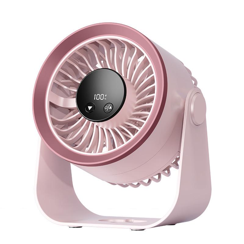

2026 Smart Desktop Mini Fan: 3D Airflow, Strong Wind, LED Display, Rechargeable. 1200mAh (no light)