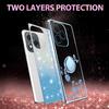 KADEM For Honor 400 Lite 5G Case Ring Kickstand TPU Flowers Phone Cover Gradient Glitter