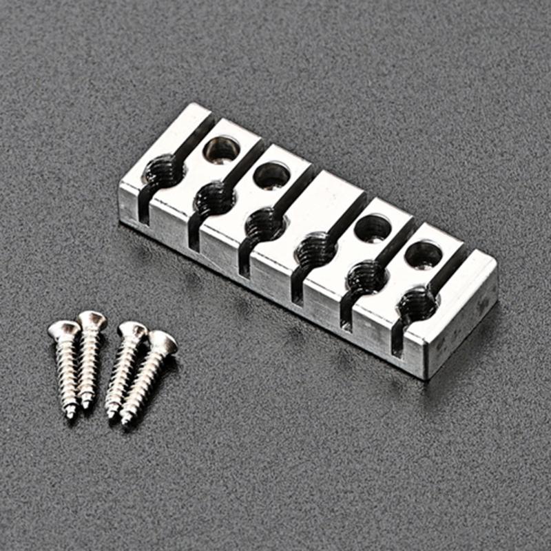 Guitar Locking Nut, 42mm 6-Strings Electric Guitar String Locking Nut 42mm with Mounting Screws Mounting Hardware Kit
