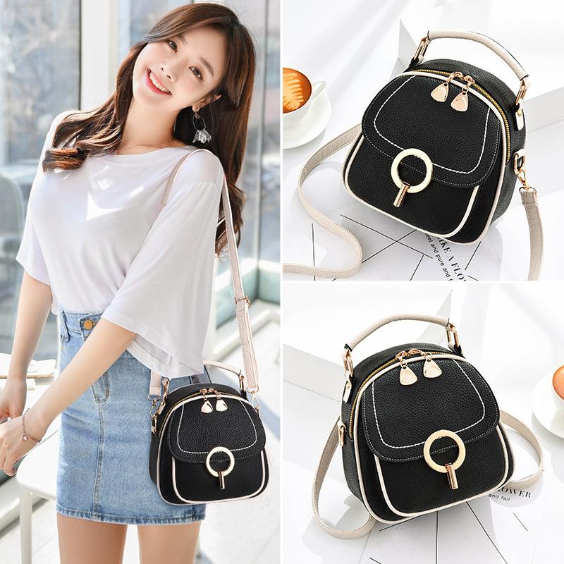 Bag Women's messenger bag 2025 New Korean fashion contrasting color shoulder bag Women's bag Backpack Women's bag