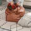 Waterproof Square Pouf Cover PU Leather Ottoman Cover Sofa Footstool Cover  Living Room