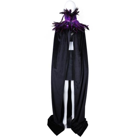 Halloween Shawl Velvet Fabric Demon Angel Costume Cloak Easy Strap Faux Feather Collar Halloween Cosplay Cloak