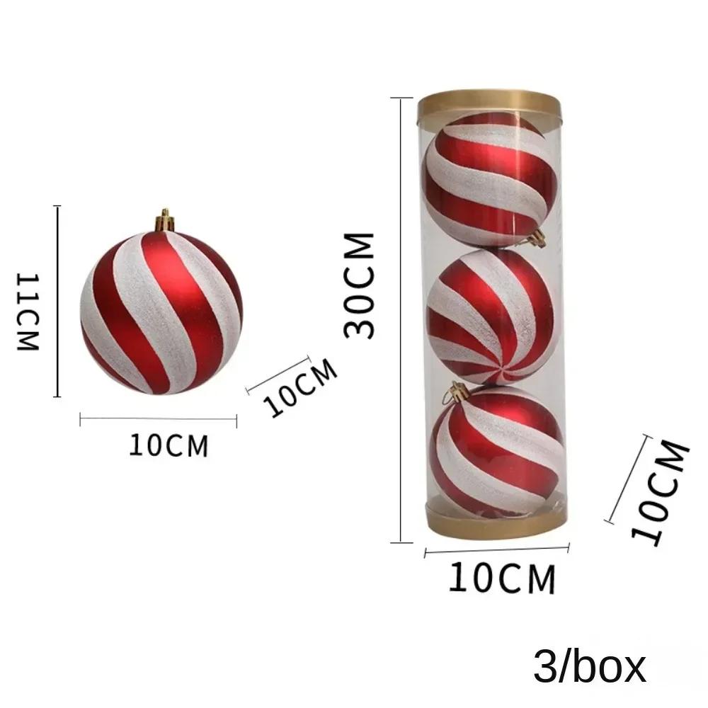 3/2/1Pcs Pumpkin Balls Christmas Tree Ornament Plastic DIY Crafts Painted Christmas Gifts Boxes Pendant Hanging Ornament