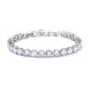 Platinum-Plated Multi-Color Zircon Bracelet - 6mm Diamond Accent for Women