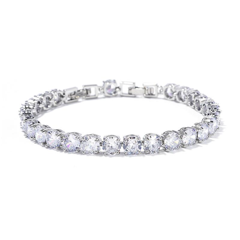 

Браслет из циркона разных цветов с платиновым покрытием - 6 мм, с бриллиантовой вставкой для женщин 6mm Main Stone