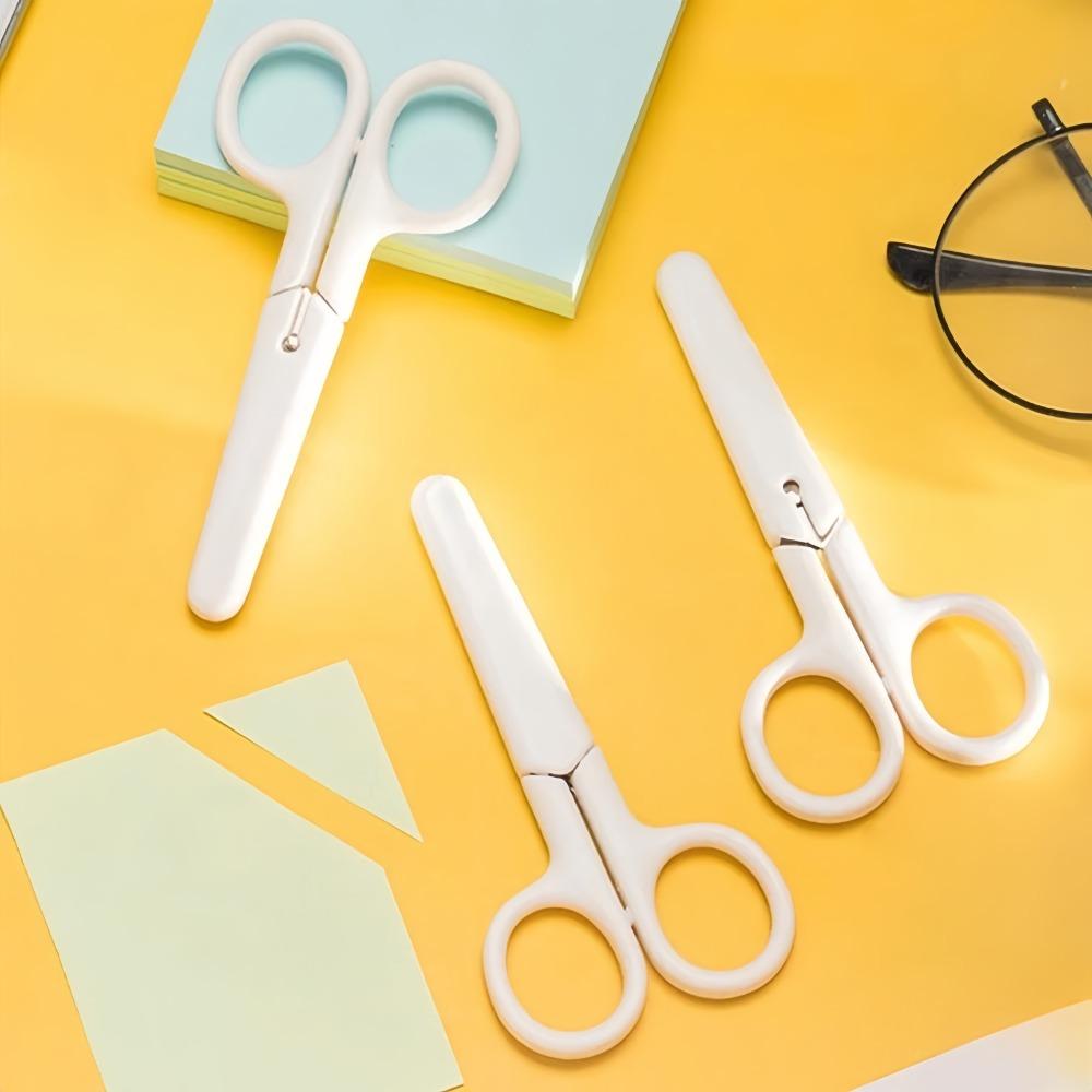 Safety Mini Cartoon Round Head Safety Hand-cut Scissors with Protective Cover Paper Cutters School Stationery for Handmade Paper