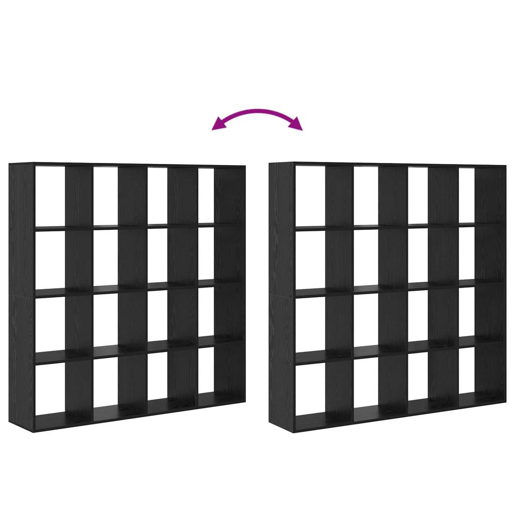 Bookshelf Black Oak Effect 137.5 x 29 x 137.5 cm