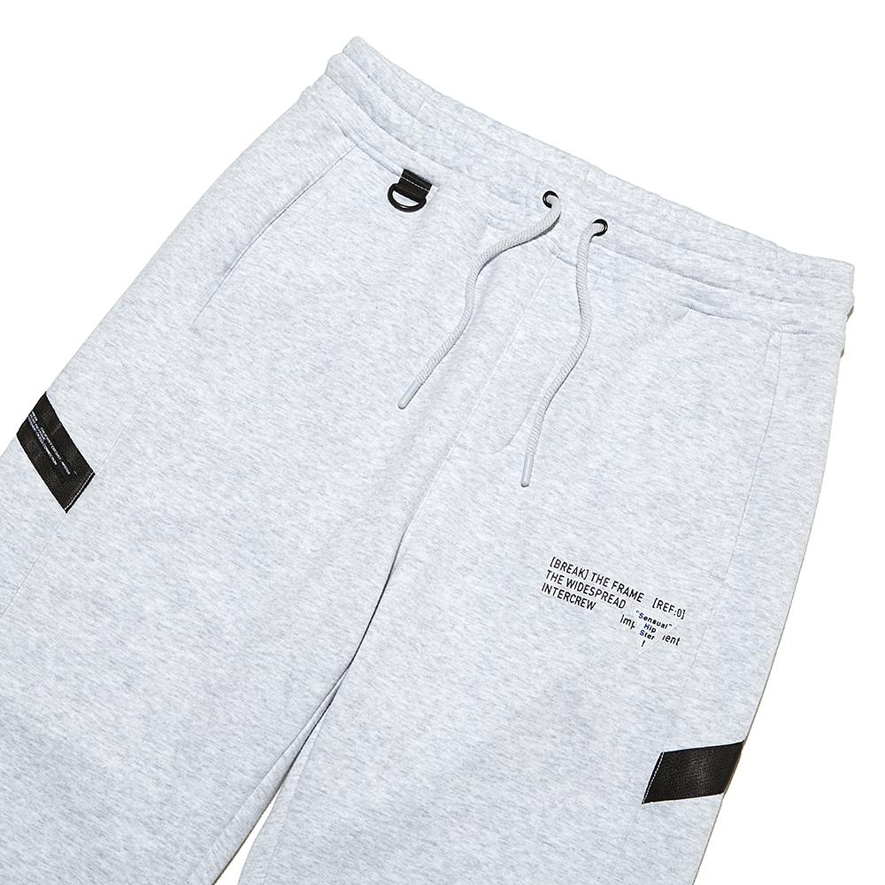 INTERCREW [24Ss] Label Layering Straight Pants W Grey Ity1Rl01Awg