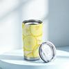 591ml Car Tumbler(1 Random Straw Included)Oil Paint Lemon Slice MotifCreative Gift Cup Outdoor Portable Cup Straight Travel Mug