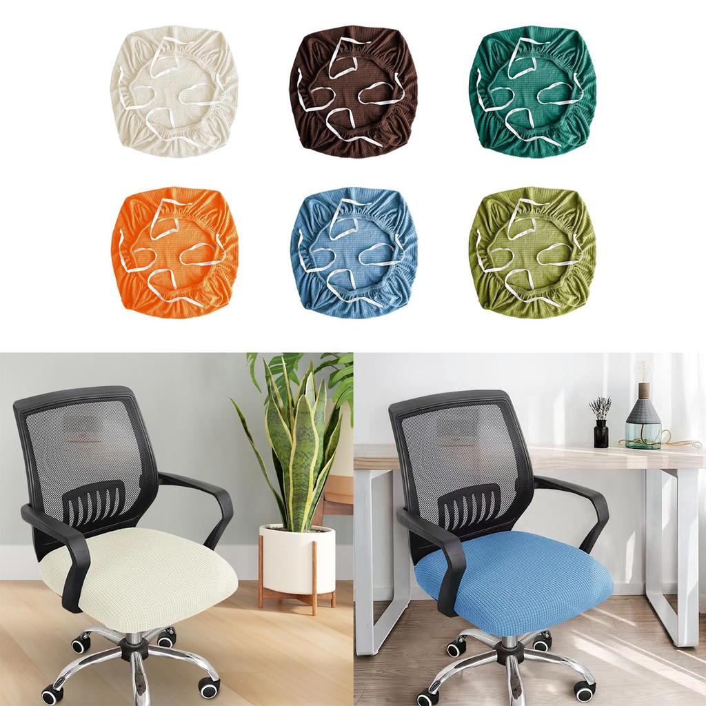 Universal Office Chair Cover Washable Polyester Spandex Seat Protector for Rotating High Back Swivel Armchair