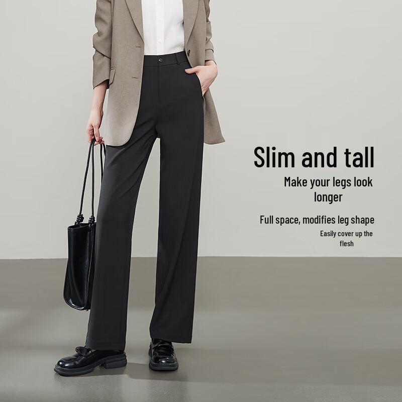 E-Yang Women's Slim-Fit Straight Leg Suit Pants