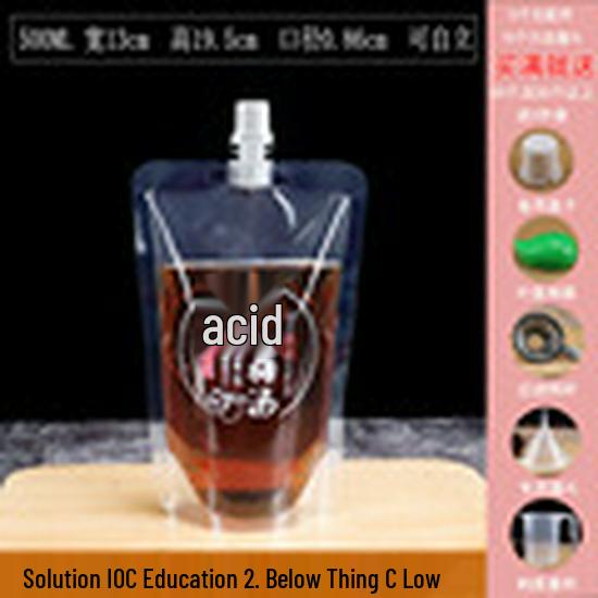 Disposable Transparent Spout Bag for Soy Milk, Chinese Medicine, Soup, or Beverages - Self-Standing and Convenient for Takeaway