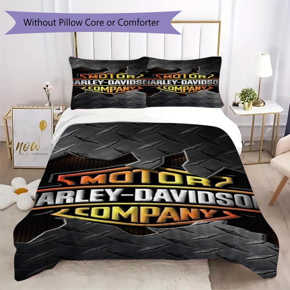 Chrome Skull Harleydavidson Biker Bedding 1 Duvet Cover 2 Pillowcase Without Core Without Core Christmas Birthday Gift