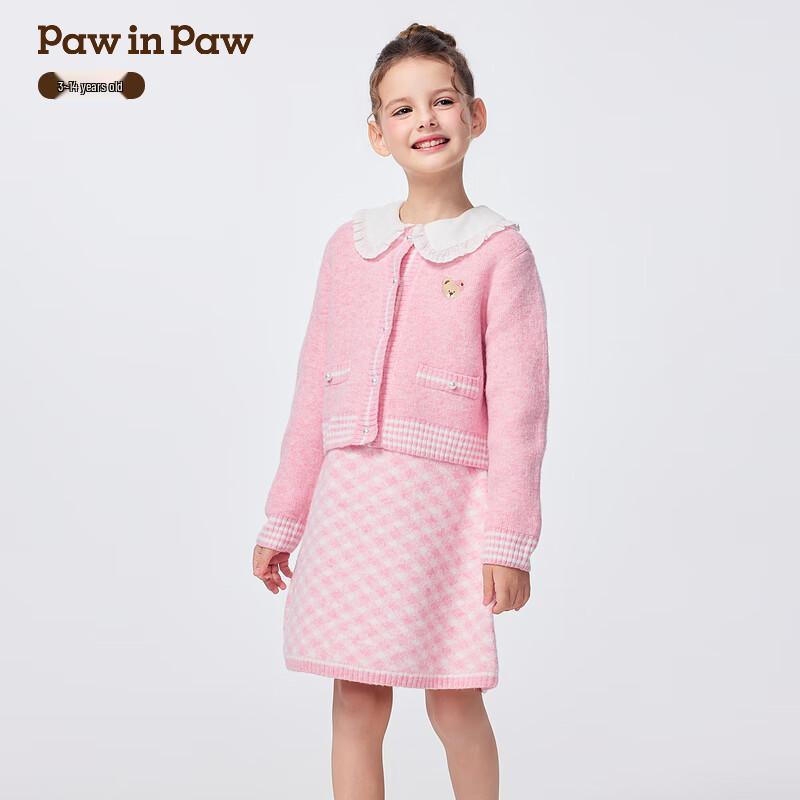 PawinPaw Girls' Cartoon Bear Knitted Skirt Set