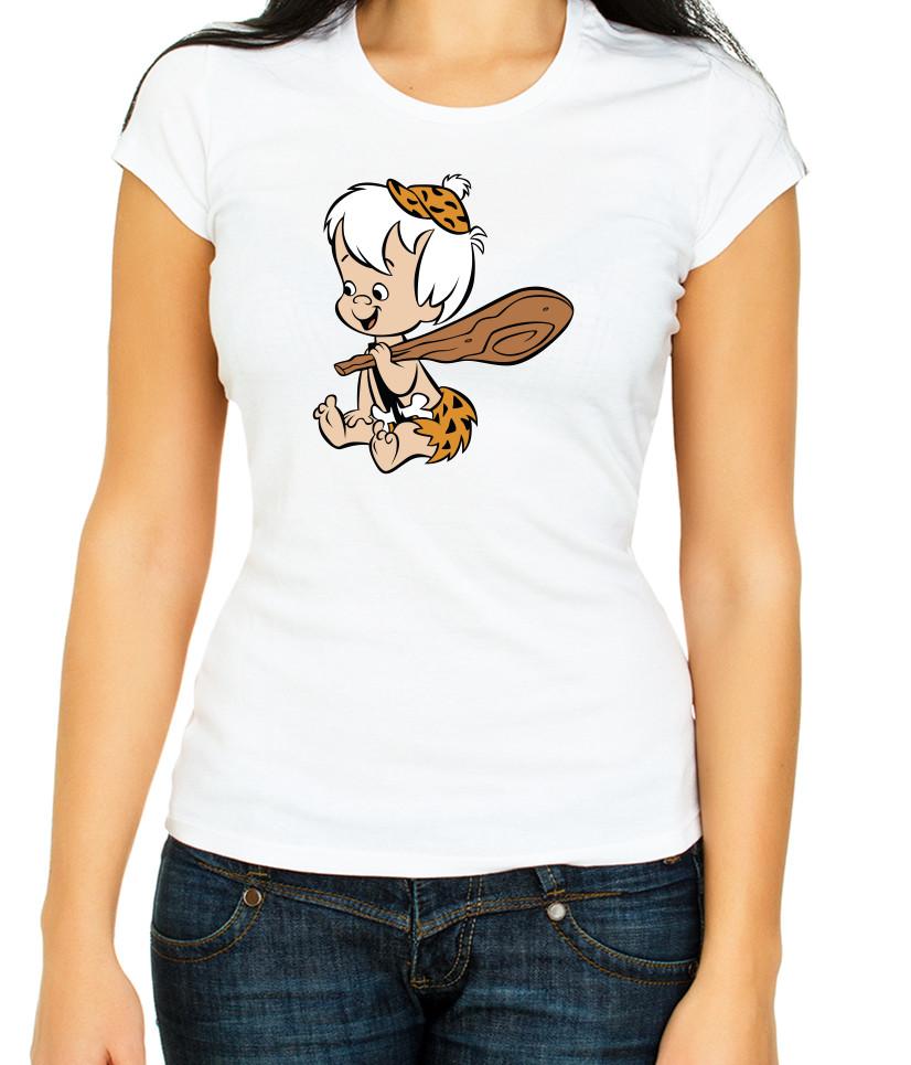 

The Flintstones characters White / Black Women s 3/4 Short Sleeve T-Shirt L012 S