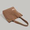 Autumn Winter New Melad Retro Houndstooth Woolen Bag Large Capacity Commuter Shoulder Handbag Tote Bag for Women
