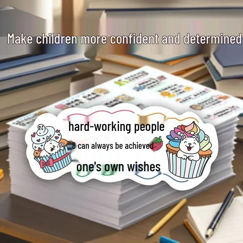 Вдохновляющие наклейки со словами: 900 Листов Вдохновляющих Слоганов для Детей – Душевные, Водонепроницаемые Наклейки для Тетрадей и iPad No Specification