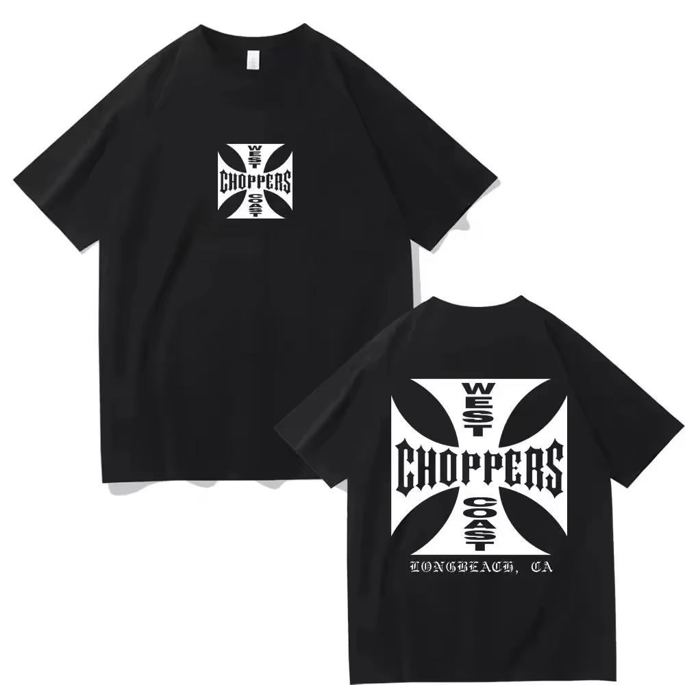 Summer 2026 New West Coast Motorcycle Design Men's T-shirt High Quality Fashion Print Crew Neck T-shirt for Men and Women