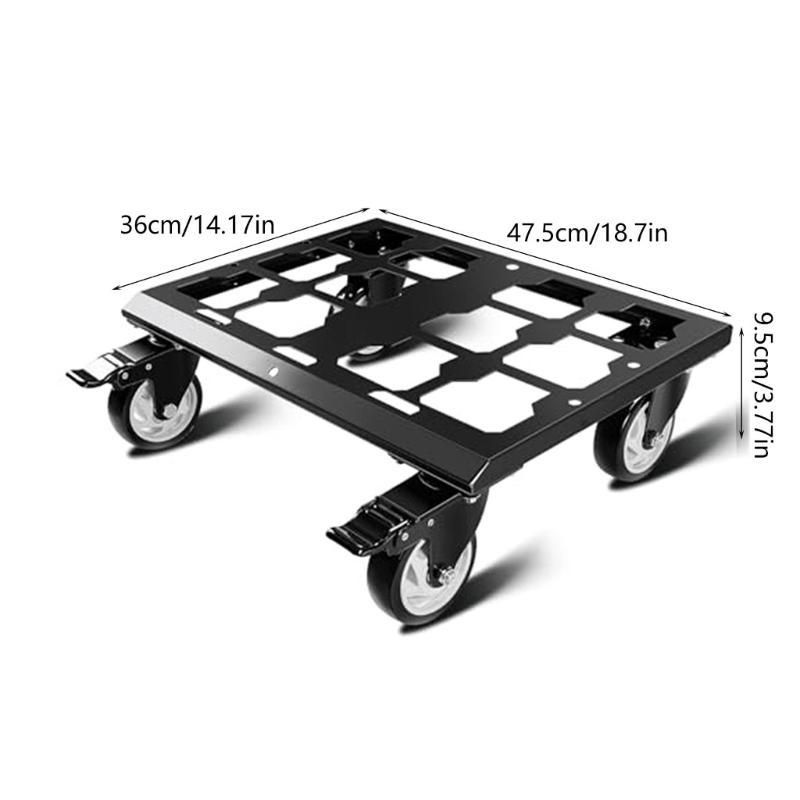 Industrial Grade Caster Base Sturdy Steel Rolling Cart with Large Wheels Workshop Utility Cart for Toolbox Appplication