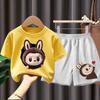 Children's LBB Short-sleeved T-shirt Top and Shorts Summer Boys' and Girls' Fashion Sets
