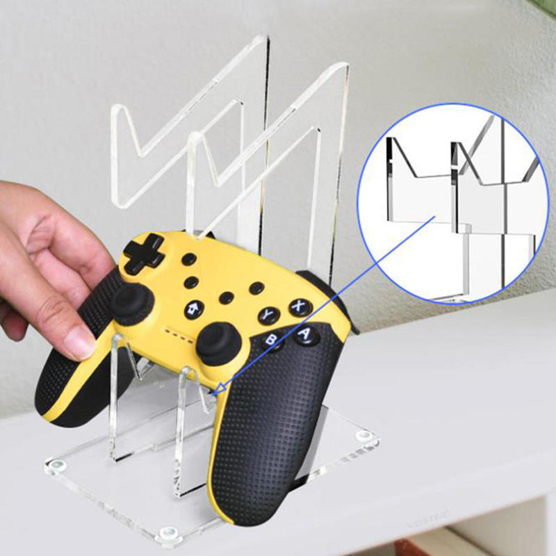 Game Handle Display Stand With Headphone Holder Clear 2 Layer Gaming Accessories Organizer Storage Rack For 1/2 Controllers PS5 PS4 Controller Stand