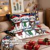 3Pcs Merry Christmas Cat Bedding Set Printed Chipless Duvet Cover Set Soft Dormitory Bedroom Multiple Sizes Machine Washable