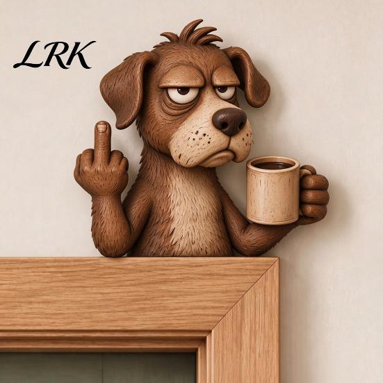 Holiday Door Frame Sign Middle Finger Animal Corner Sign, Funny Wooden Durable Wood Ornaments Decoration, Wall Hanging Ornament for Festive