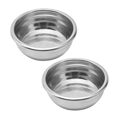 ADOFUN Kaffeefilterkorb, Siebträgerkorb, Filterersatz, Nicht-Druckbeaufschlagtes Espressokaffeemaschinenteil, 2-Tassen Edelstahl, 58mm,