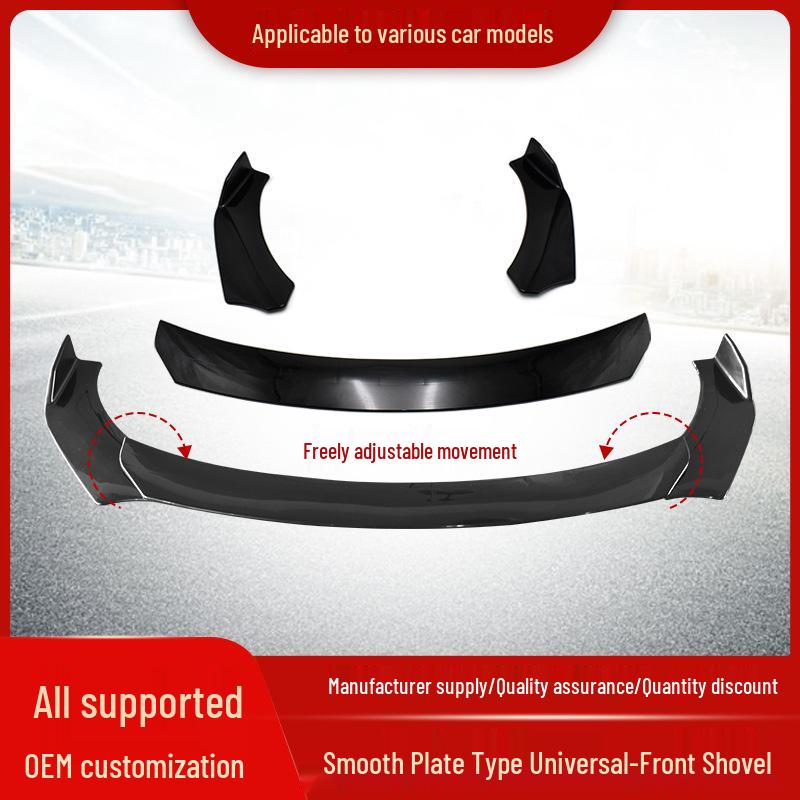 Universal Carbon Fiber Pattern Front Lip Kit for Cars - Three-Piece Accessory Set