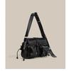 IELGY premium black locomotive bag, sweet and cool Spice Girl baguette bag, niche one-shoulder crossbody armpit bag