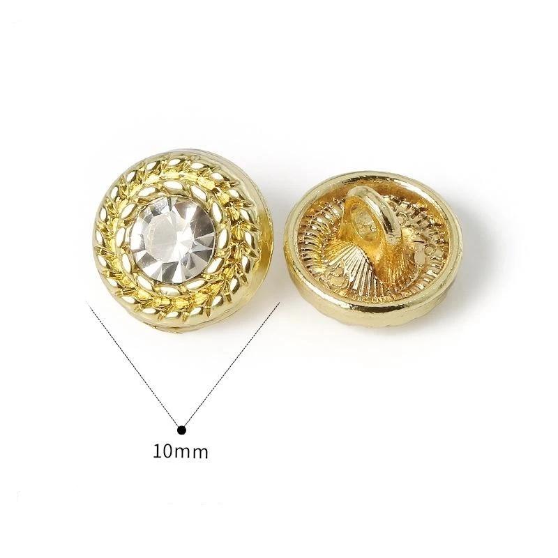 2Pcs Square Diamond Buttons Alloy Coloured  Hand-Sewn Buttons Spot Wholesale Diy Coat High-Grade Button Decorat