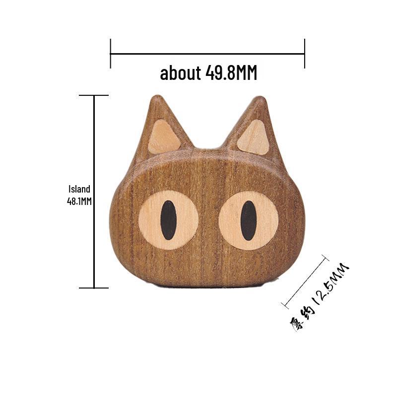 

Magnetic Wooden Fridge Magnet: Cute Green Sandalwood Money Cat & Funny Fox Home Decor Stickers