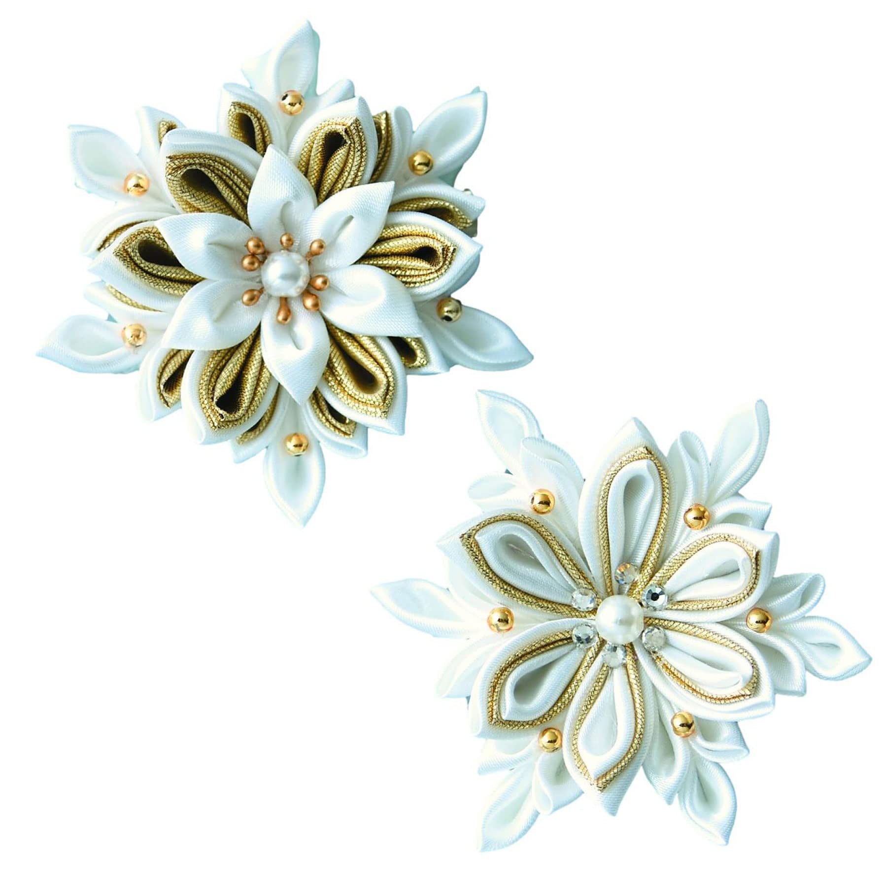 

Takagi Fiber Modern LH469 Tsumami-zaiku Brooch, White, білий