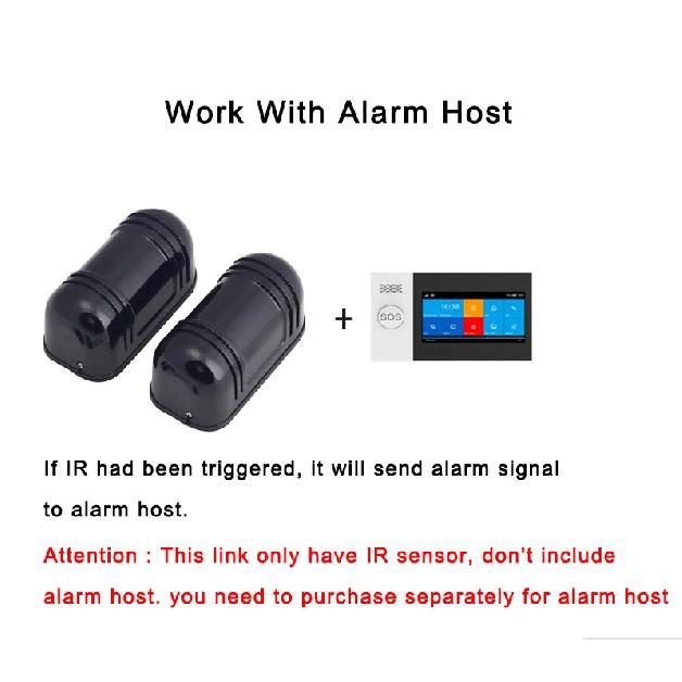 Rainproof InfraredWireless 433MHz 2 Beam Sensor Detector 150m Detect Distance For GSM WiFi Home Alarm System