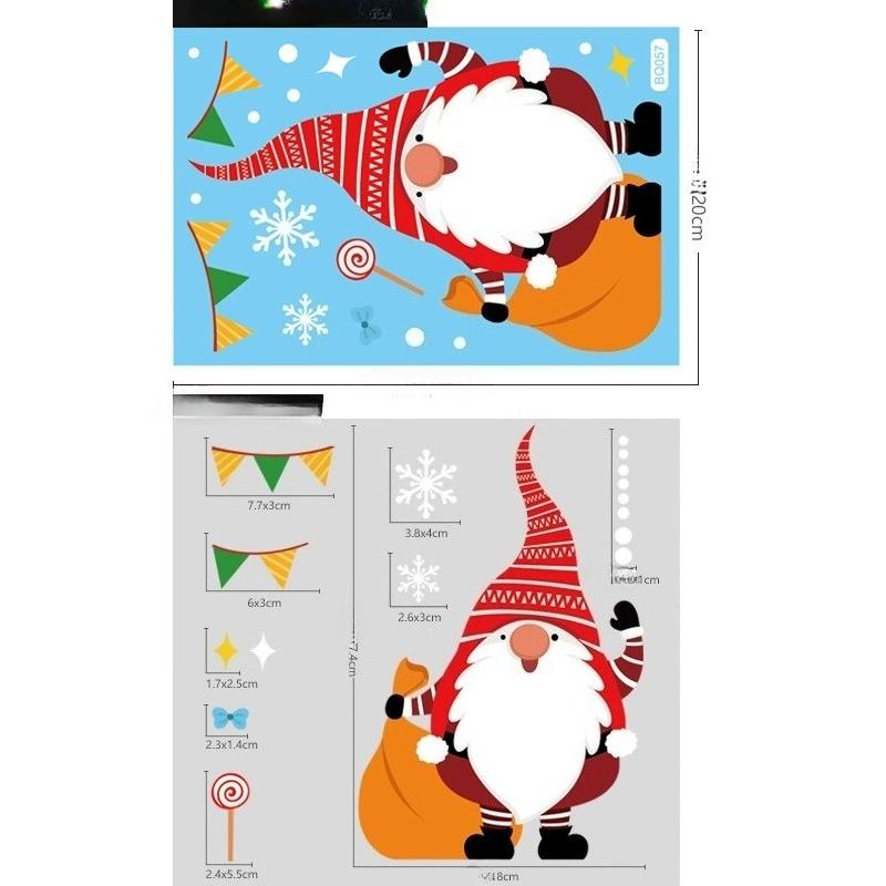 Weihnachtsspiegel-Aufkleber, Weihnachtsmann, Schneemann, Elch, Fensteraufkleber, Schneeflocke, Fensteraufkleber, Frohe Weihnachten, Frohes Neues Jahr 2025
