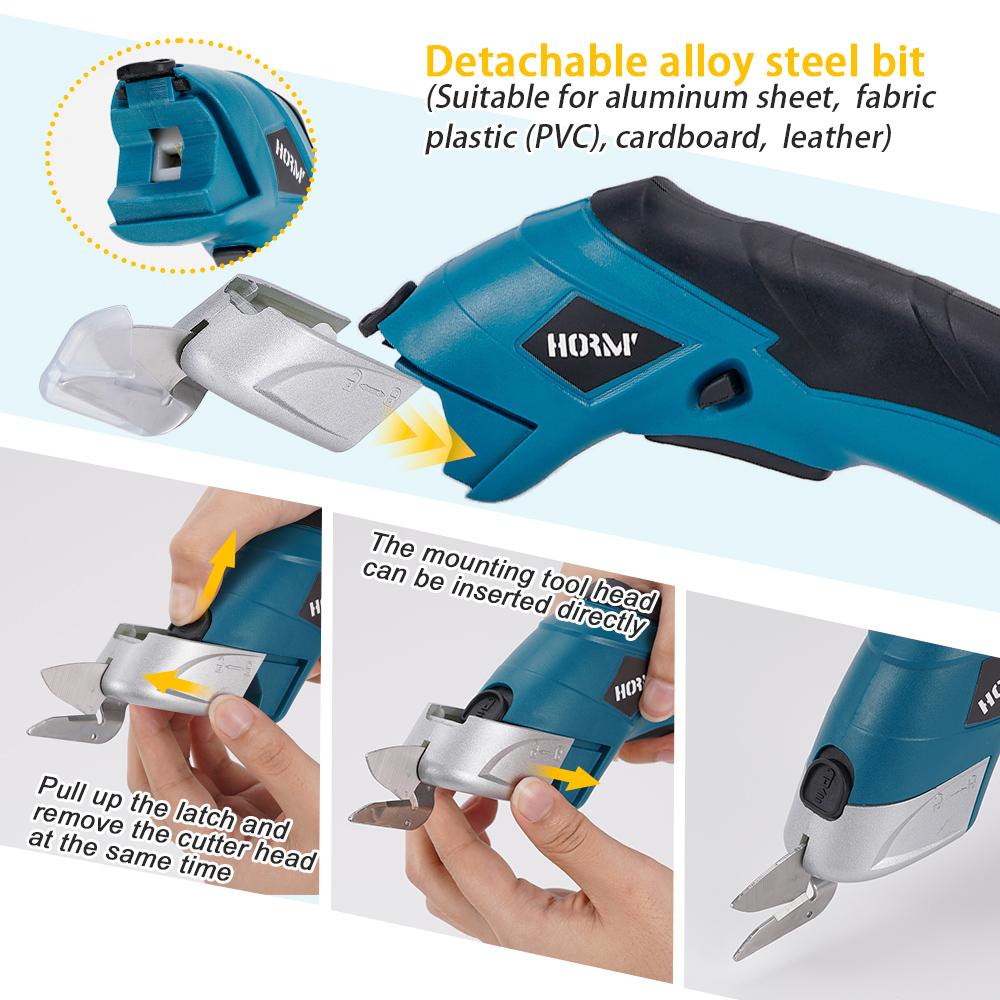 Kabellose elektrische Stoffschere Wiederaufladbare Lithiumbatterie Wolframstahlklingen Tragbares Schneidwerkzeug für Lederstoff