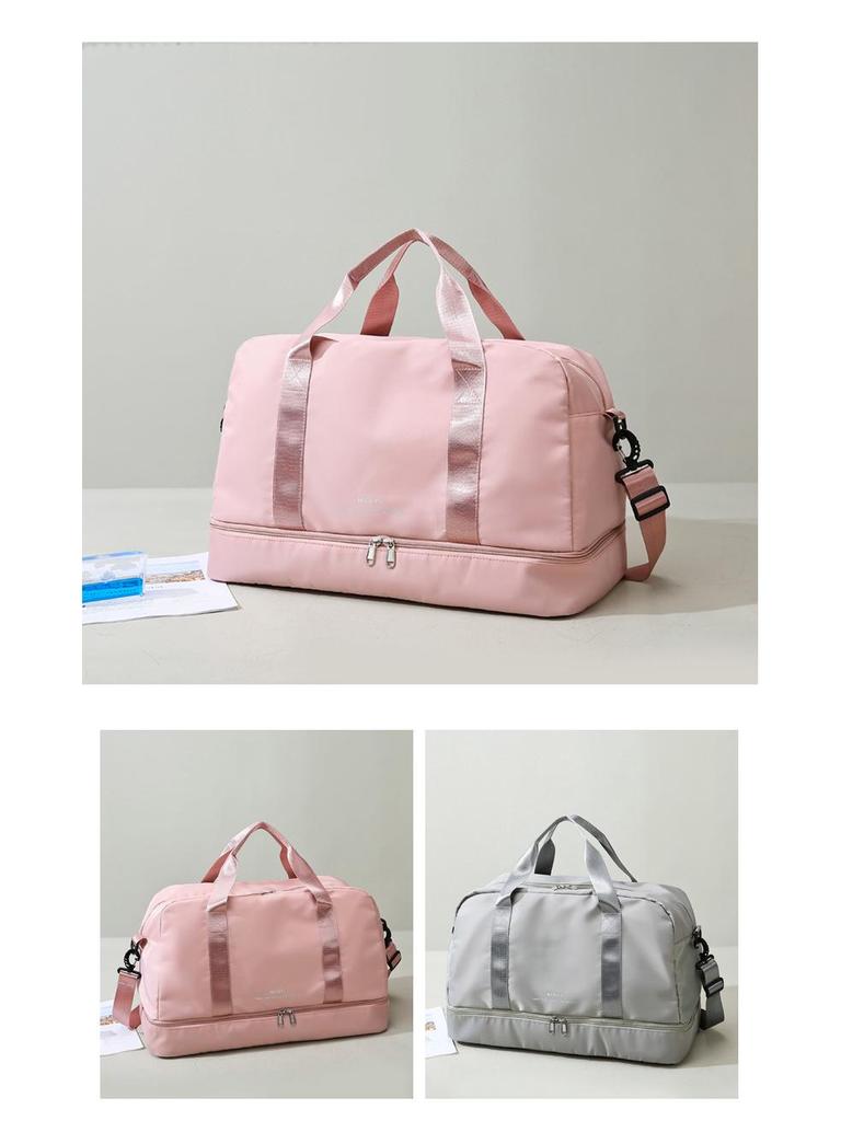 Women's Large Sports and Fitness Bag with Shoe Compartment and Wet/Dry Separation for Yoga, Travel, and Business Trips.