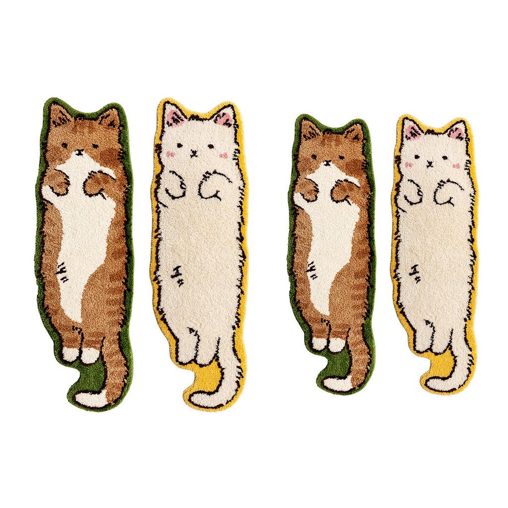 Washable Polyester Area Rugs for Bedroom Cute and Funny Children's Carpet in Irregular Shape Cat Entryway Rug
