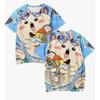 Chiikawa Is All Here! Adult Couple Soft Cute Cartoon 3D Print T-shirts Sports Leisure Breathable Short Sleeves FamilyMatching