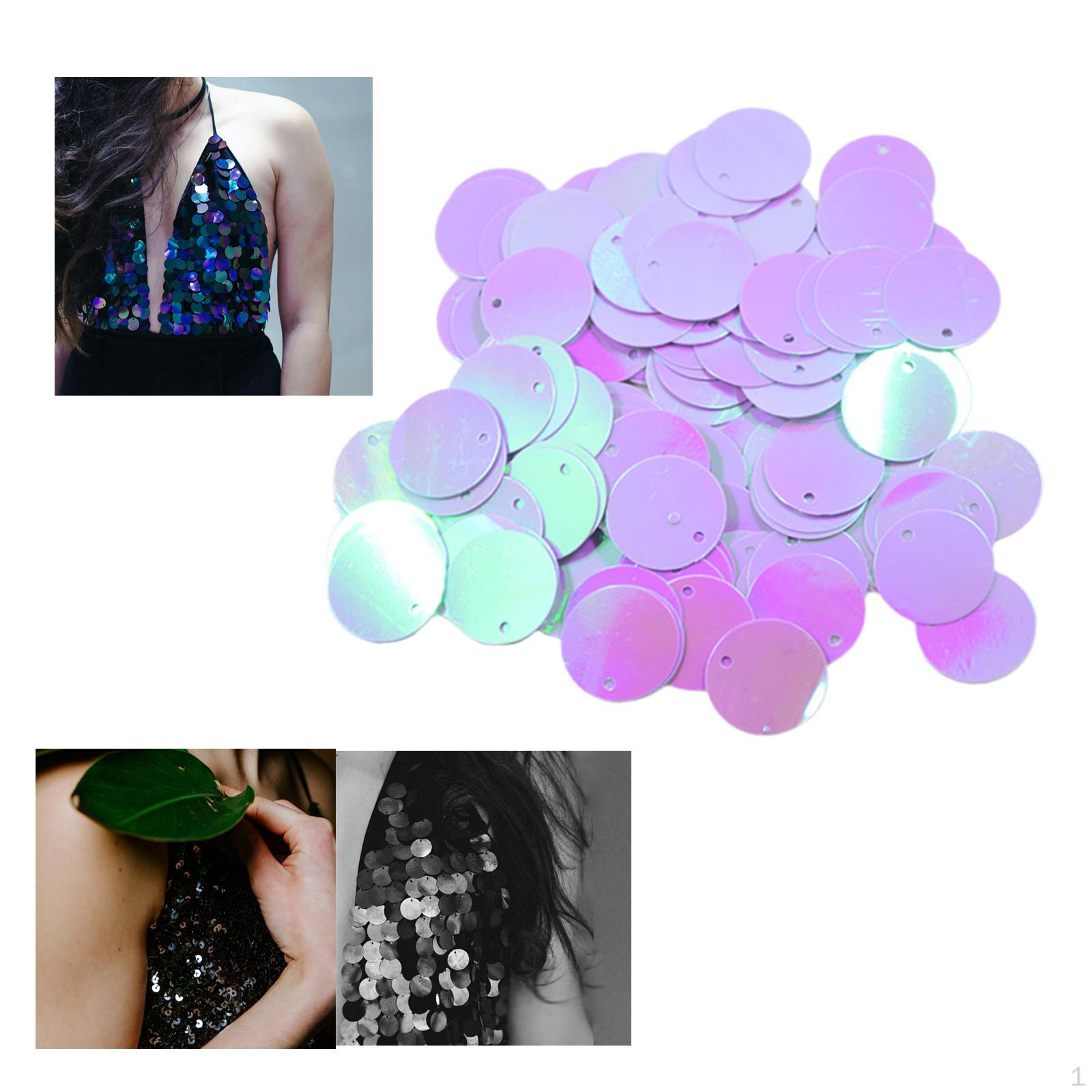 Круглые ПВХ Пришивные Блестки Пайетки Для Декора Одежды Платья Light Purple