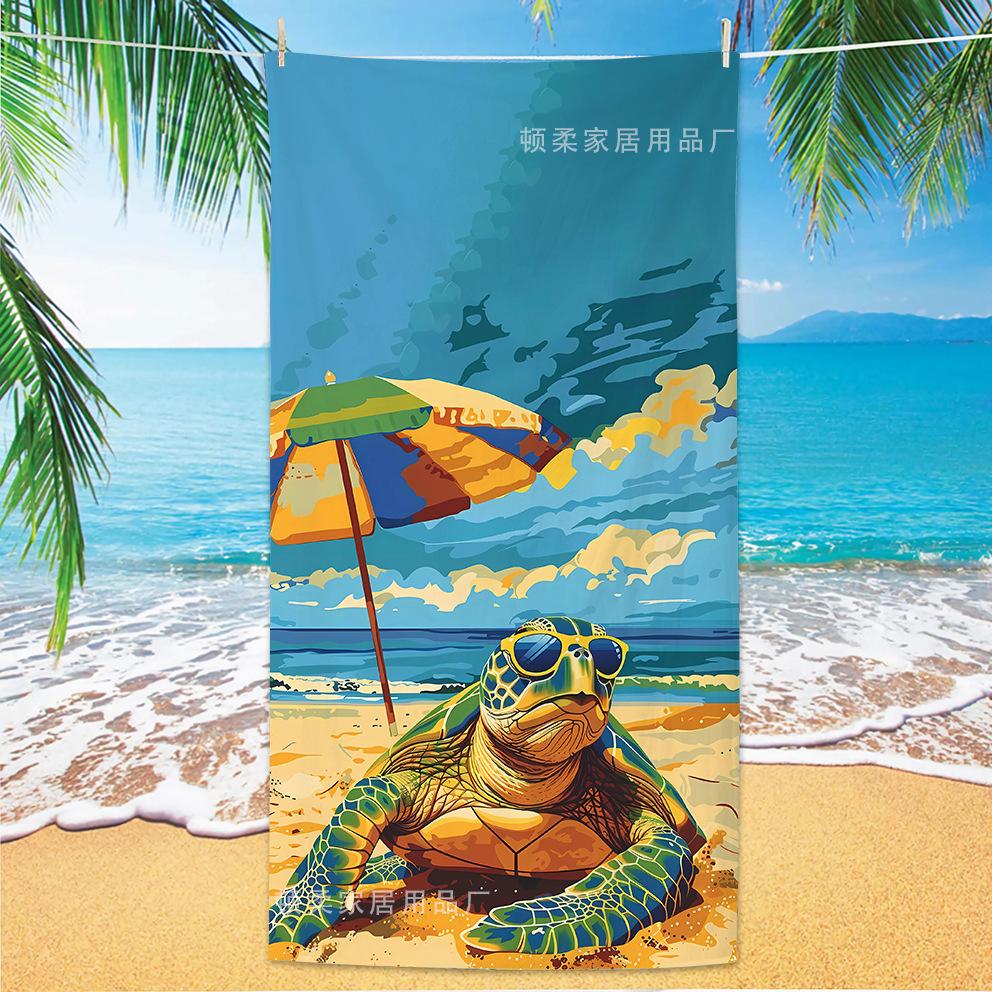 Fresh Sea Turtle Shell Beach Towel, Quick Drying Water Absorbing Beach Pool Towel