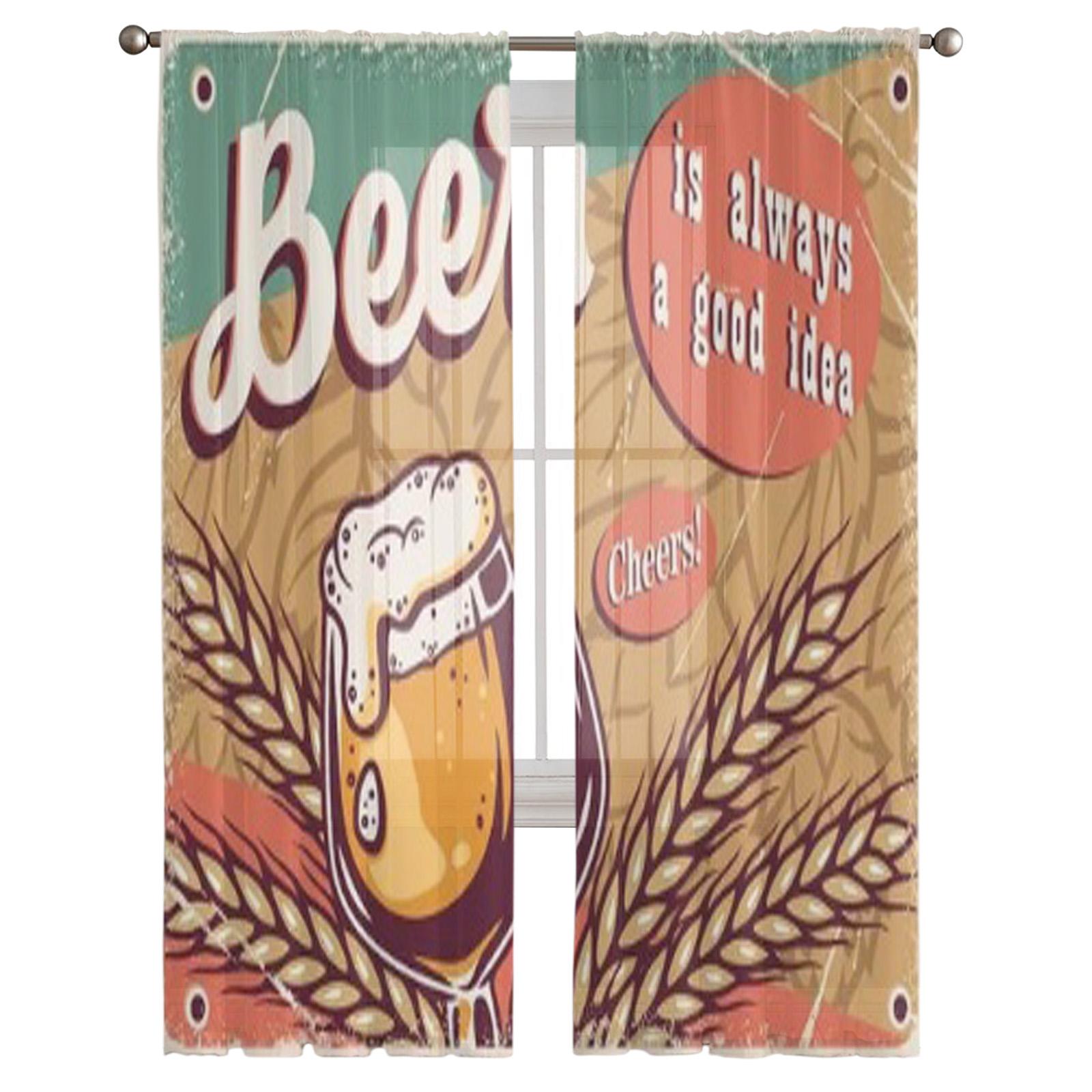 Ретро-постер Кружка для пива Craft Lager с пенопластом Шифоновые прозрачные шторы — фото 3