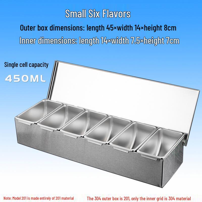 Gewürzbox aus Edelstahl mit Klappdeckel für Küchen- und Restaurantgebrauch