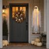 Ferienhaus-Dekoration für Kinder Große Hängeschaukel Geist Halloween-Dekoration mit Fernbedienung und Schnur Einzigartiges Geschenk Kinderlicht, Außenbereich