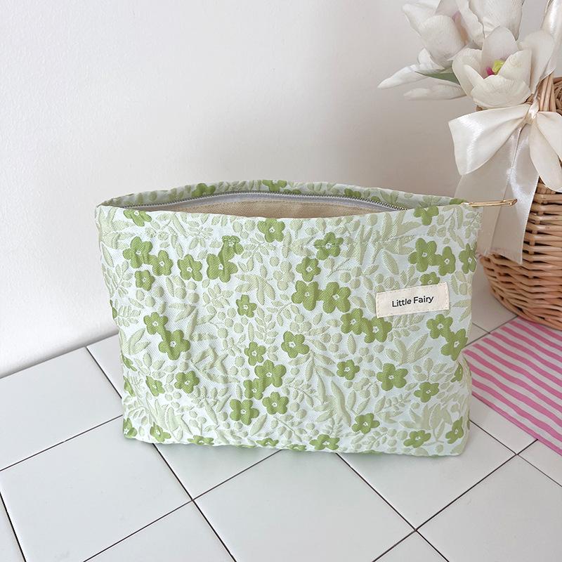 Pink Floral Makeup Bag: Women's Portable, Large Capacity, Small Size Travel Toiletry and Skincare Storage Bag